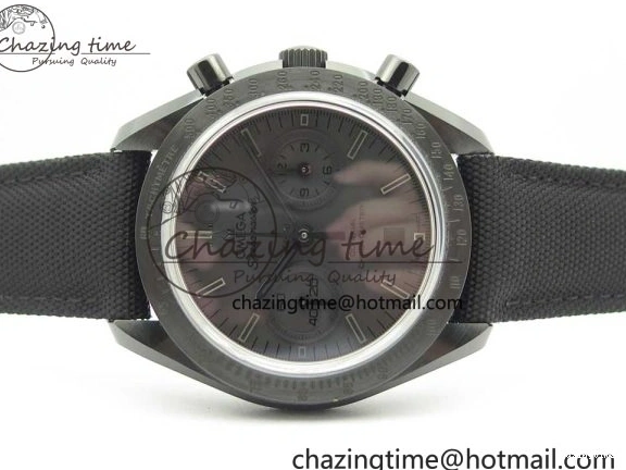 0112 Speedmaster “Dark Side of The Moon” Real Ceramic OMF 1:1 Best Edition Black Black on Nylon Strap A WeatherProof 7976